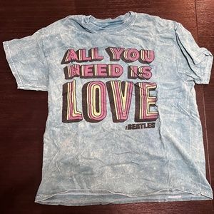 True Vintage All You Need Is Love Teal T-shirt